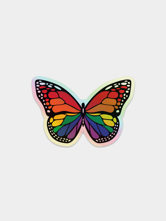 Rainbow Butterfly Holographic Sticker